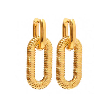 ARETES CLAUDIA, CADENA GEOMETRICA- ORO -PLATA