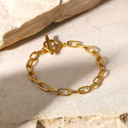 BRAZALETE  LUNA- CADENA-ORO