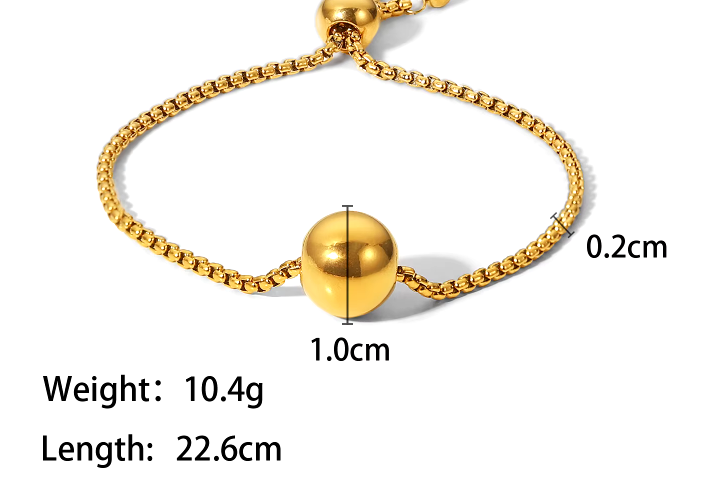 BRAZALETE  LUCIA-  CADENA AJUSTABLE-ORO